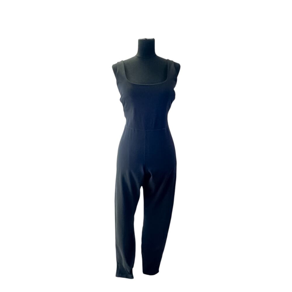 Fabletics PowerHold Black Compression Stretch Knit Jumpsuit Bodysuit M